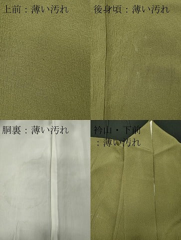 平和屋着物■上質な色無地 黄海松茶色 正絹 逸品 CABC7893ou