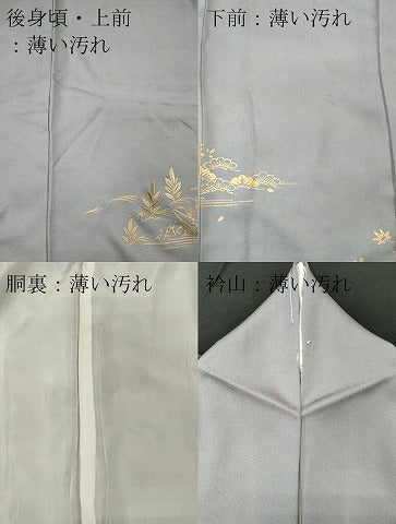 平和屋着物■訪問着 刺繍 草花松文 暈し染め 金彩 正絹 逸品 CABC7900ou