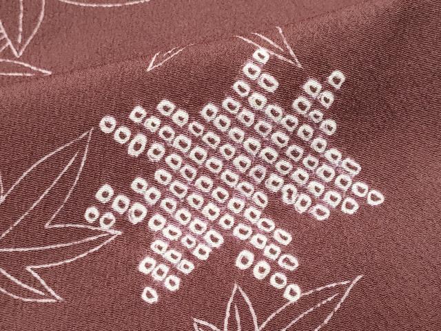 平和屋着物■上質な小紋 絞り 楓文 正絹 逸品 CABC7915ou