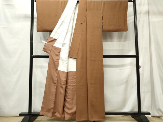 平和屋着物■上質な色無地 枇杷茶色 西武百貨店扱い 正絹 逸品 CABC7921ou