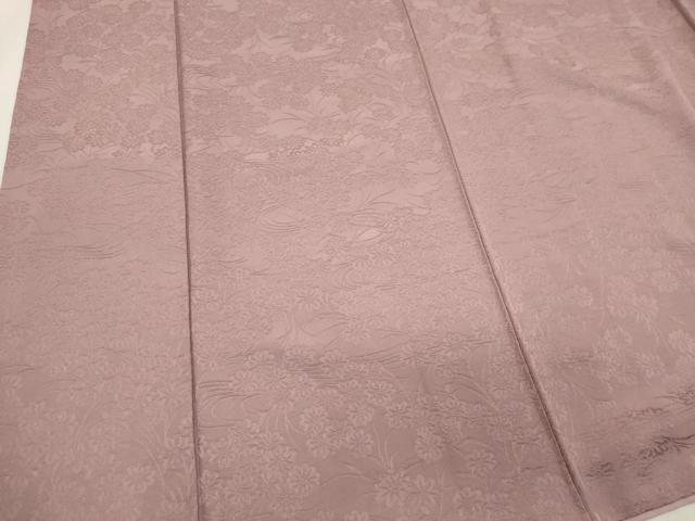 平和屋着物■上質な色無地 流水花地紋 紅藤色 正絹 逸品 CABC7939ou
