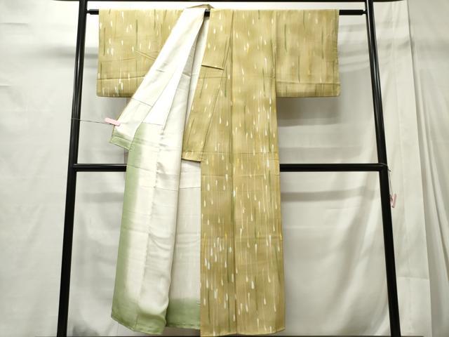 平和屋着物■上質な小紋 幾何学文 暈し染め 正絹 逸品 CABC7961ou