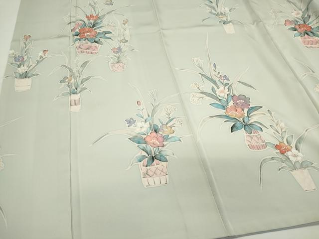平和屋着物■上質な小紋 花籠文 正絹 逸品 CABC7999ou
