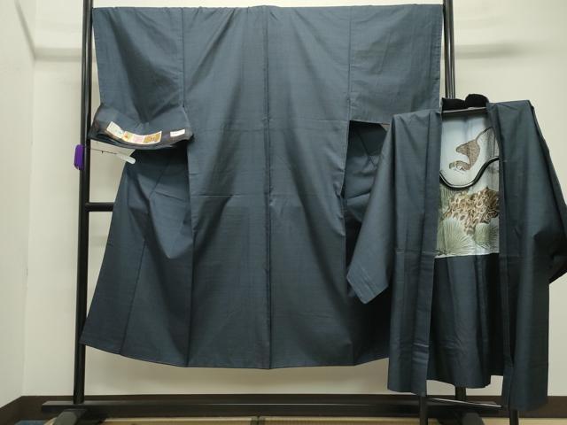 平和屋着物●男性 本場大島紬 アンサンブル 100亀甲 総詰め 常口トミ作 証紙付き 正絹 逸品 未使用 CABC8021gh