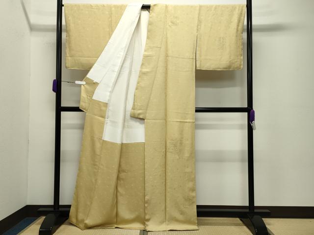 平和屋着物●中国三大刺繍 スワトウ刺繍 相良刺繍 無地絵羽訪問着 貝桶花文 淡黄色 正絹 逸品 未使用 CABC8051gh