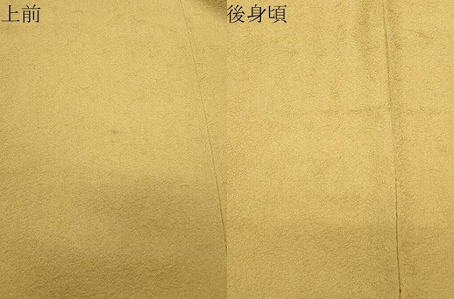 平和屋着物●服飾評論家 市田ひろみ 色無地 梅松地紋 玉蜀黍色 正絹 逸品 CABC8054gh