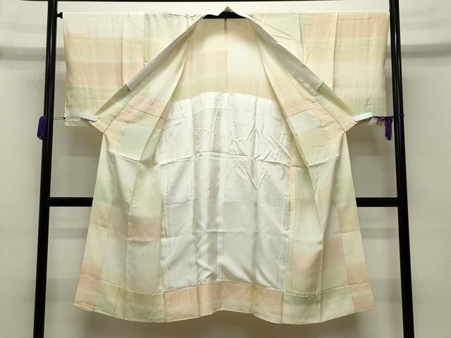 平和屋着物●長襦袢 無双仕立て 横段文 暈し染め 正絹 逸品 CABC8072gh