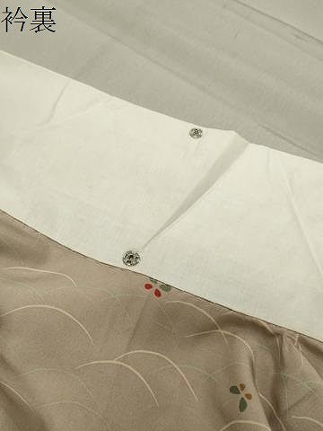 平和屋着物●長襦袢 無双仕立て 芝草舞蝶文 正絹 逸品 CABC8075gh