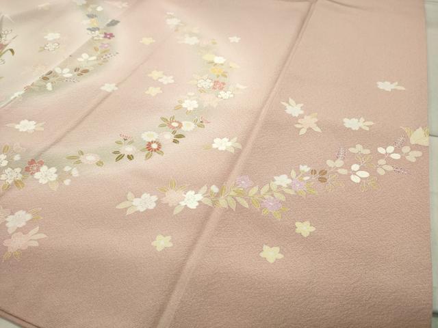 平和屋着物●訪問着 駒刺繍 地紙宝尽くし花文 暈し染め 金銀彩 正絹 逸品 CABC8129gh
