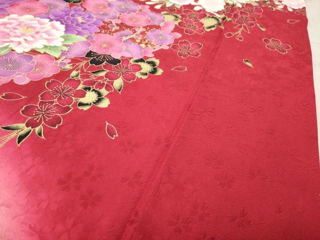 平和屋着物●豪華振袖 刺繍 舞梅花文 暈し染め 金彩 正絹 逸品 CABC8139gh