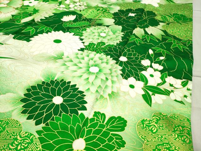 平和屋着物●訪問着 駒刺繍 牡丹花文 金彩 正絹 逸品 未使用 CABC8177gh