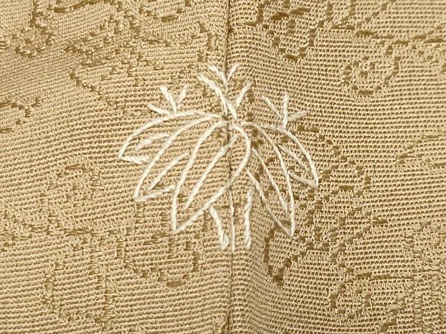 平和屋着物●上質な色無地 更紗花唐草地紋 飴色 正絹 逸品 CABC8203gh