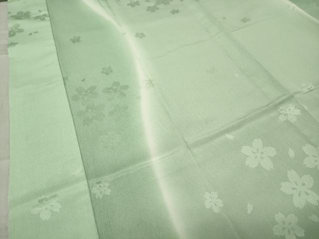 平和屋着物●長襦袢 無双仕立て 舞桜地紋 暈し染め 正絹 逸品 未使用 CABC8222gh