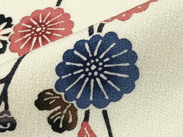 平和屋着物●上質な小紋 型染め 枝花文 正絹 逸品 CABC8247gh