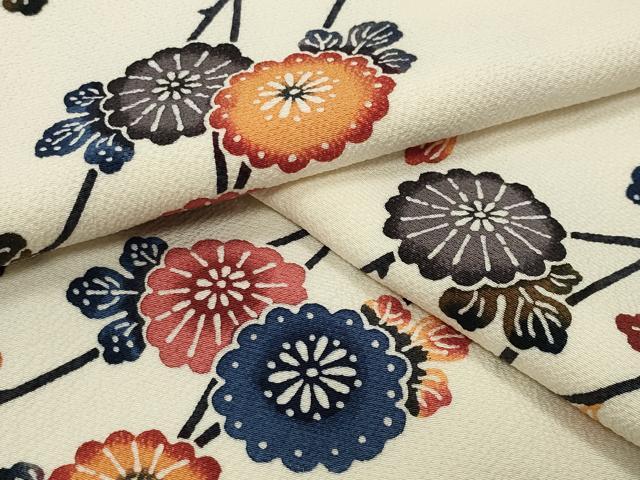 平和屋着物●上質な小紋 型染め 枝花文 正絹 逸品 CABC8247gh