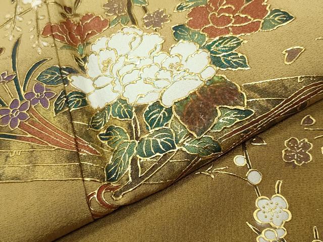 平和屋着物▼訪問着 作家物 螺鈿 花筏文 暈し染め 金彩 正絹 逸品 CABC8263gh