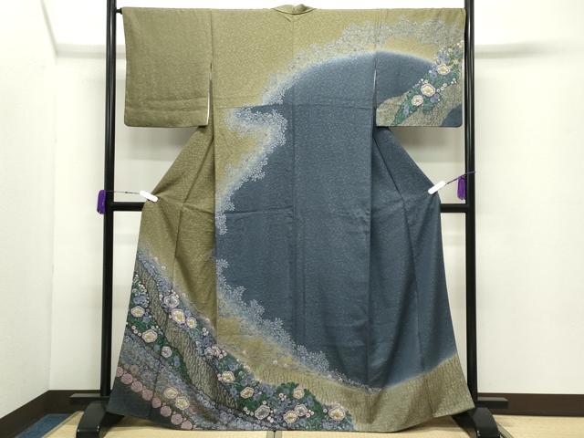 平和屋着物●訪問着 辻が花 暈し染め 金彩 正絹 逸品 CABC8291gh