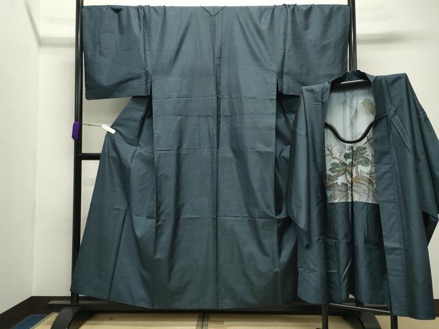 平和屋着物●男性 本場大島紬 アンサンブル 100亀甲 総詰め キングサイズ 正絹 逸品 CABC8306gh