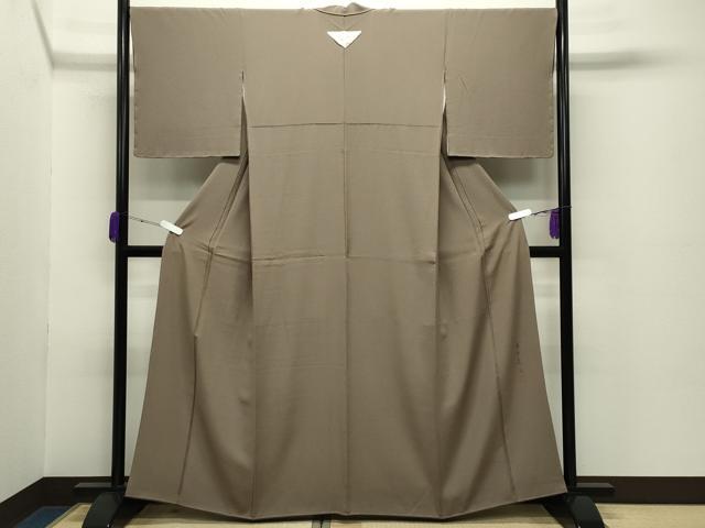 平和屋着物●染色作家 藤井霞岳 色無地 生壁色 正絹 逸品 未使用 CABC8328gh