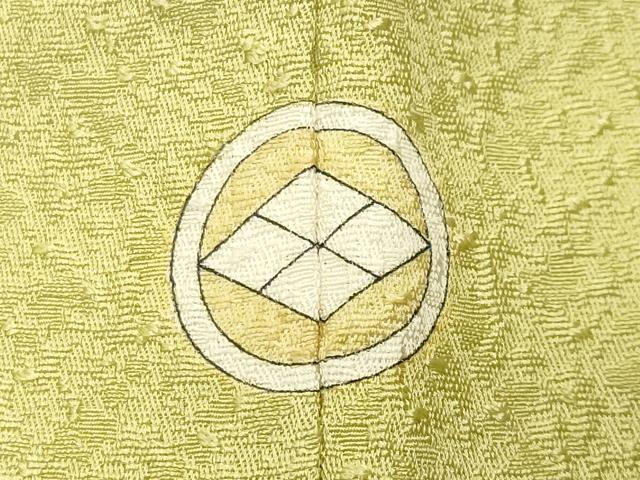 平和屋着物●本草木染作家 瑞寶 色無地 紋意匠 枯草色 正絹 逸品 未使用 CABC8335gh