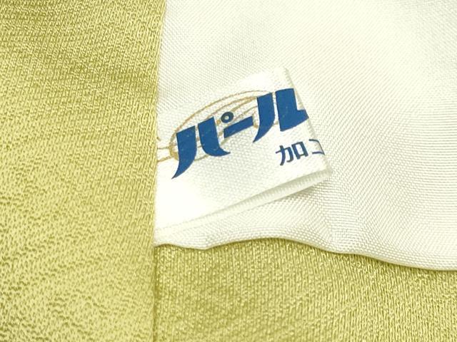 平和屋着物●本草木染作家 瑞寶 色無地 紋意匠 枯草色 正絹 逸品 未使用 CABC8335gh
