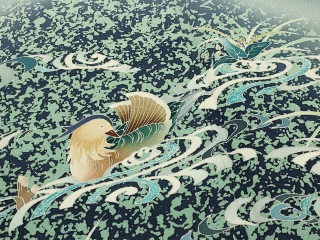 平和屋着物●豪華色留袖 伊藤幽水画 流水鴛鴦花文 暈し染め 正絹 逸品 CABC8338gh