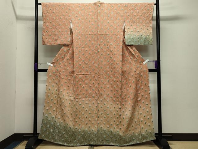平和屋着物●訪問着 総絞り 孔雀羽文 暈し染め 正絹 逸品 CABC8354gh