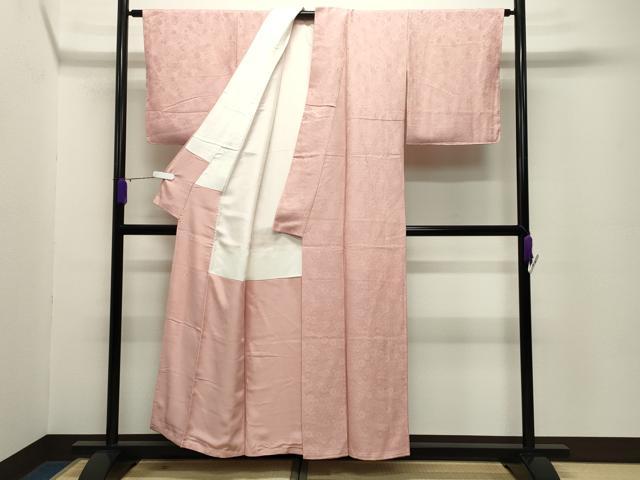 平和屋着物●上質な色無地 舞花地紋 虹色 正絹 逸品 未使用 CABC8364gh