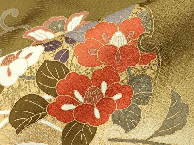 平和屋着物●訪問着 雪輪重ね更紗花唐草文 暈し染め 金彩 正絹 逸品 CABC8383gh