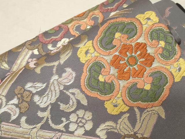 平和屋着物●つけ帯 唐織 唐草文 金糸 正絹 逸品 CABC8405dy