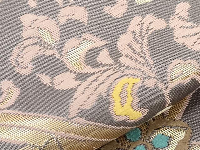 平和屋着物●つけ帯 唐織 唐草文 金糸 正絹 逸品 CABC8405dy