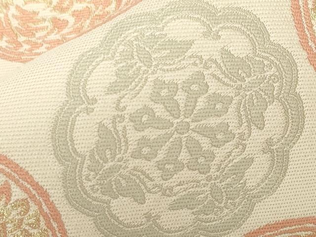 平和屋着物●西陣最高峰・北尾織物匠 九寸名古屋帯 しづはた 鳥丸文 金糸 証紙付き 三越扱い 正絹 逸品 CABC8413dy