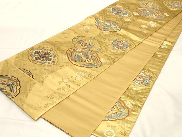 平和屋着物▼六通柄袋帯 唐織 雅 金糸 正絹 逸品 CABC8669dy