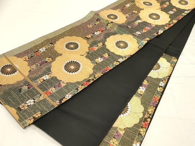 平和屋着物▼六通柄袋帯 舞花文 金銀糸 正絹 逸品 CABC8736dy
