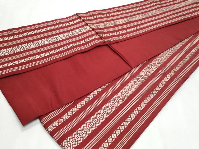 平和屋着物◎本場筑前博多織 半幅帯 献上 葡萄色 正絹 逸品 CABC8815fb