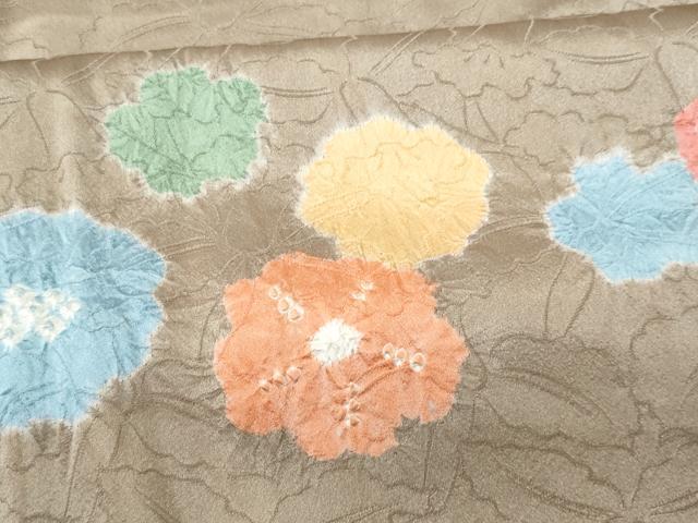 平和屋着物■上質な小紋 絞り 舞花文 正絹 逸品 CABC8950fb