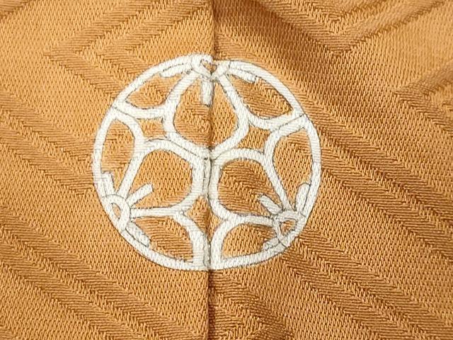 平和屋着物■上質な色無地 紗綾型地紋 狐色 正絹 逸品 CABC8965fb