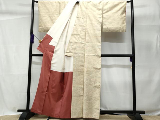 平和屋着物■上質な紬 横段文 正絹 逸品 CABC9025fb