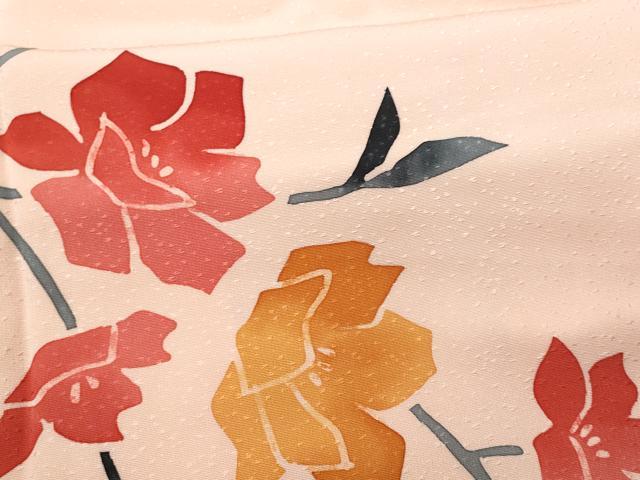 平和屋着物■上質な小紋 枝花文 正絹 逸品 CABC9073fb