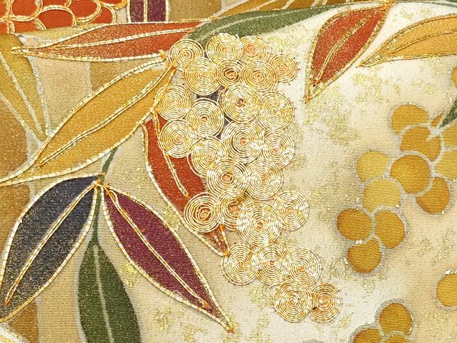 平和屋着物■豪華黒留袖 駒刺繍 笹竹南天文 金彩 正絹 逸品 CABC9146fb