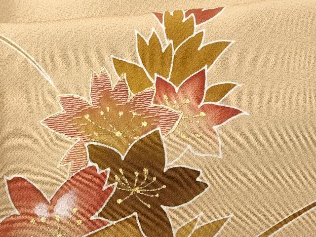 平和屋着物■訪問着 駒刺繍 草花文 金彩 正絹 逸品 CABC9169fb