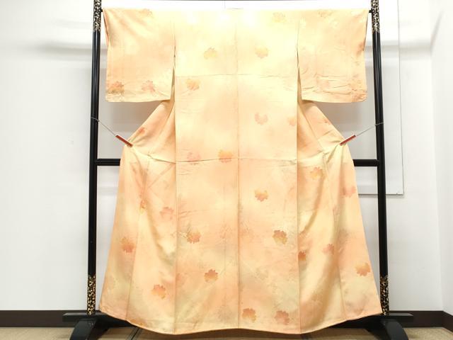 平和屋着物▼上質な小紋 地紋起こし 舞花文 暈し染め 正絹 逸品 CABC9358th