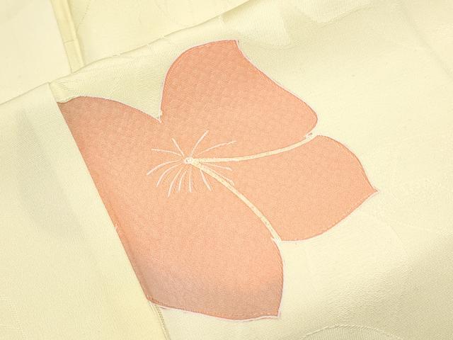平和屋着物▼上質な小紋 地紋起こし 草花文 正絹 逸品 CABC9359th