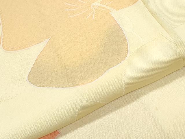 平和屋着物▼上質な小紋 地紋起こし 草花文 正絹 逸品 CABC9359th