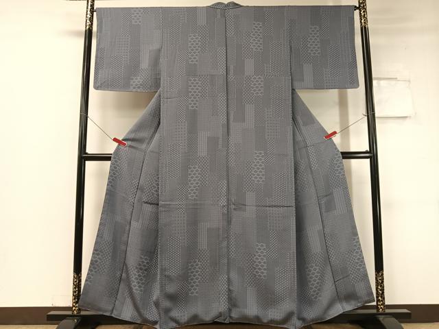 平和屋着物●上質なお召 寄せ小紋柄 やまと誂製 正絹 逸品 未使用 CABC9605vp