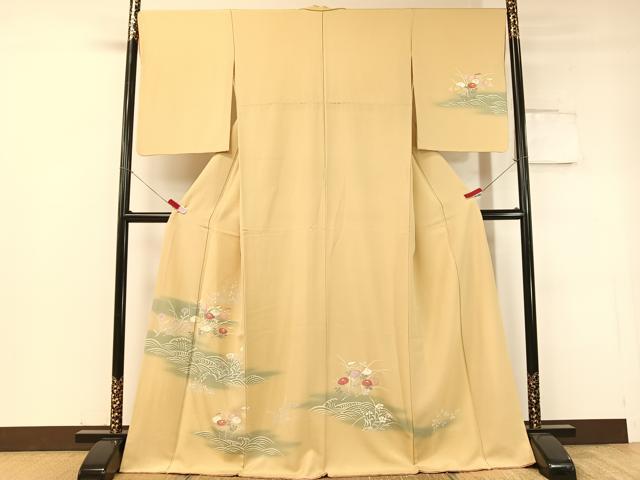 平和屋着物●訪問着 立波花文 暈し染め 金彩 ロング丈 正絹 逸品 CABC9617vp