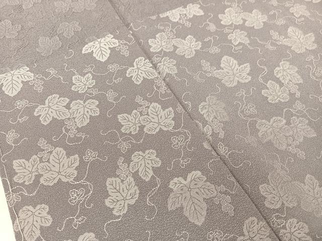 平和屋着物●訪問着 お召地 葡萄蔦の葉横段文 正絹 逸品 未使用 CABC9641vp