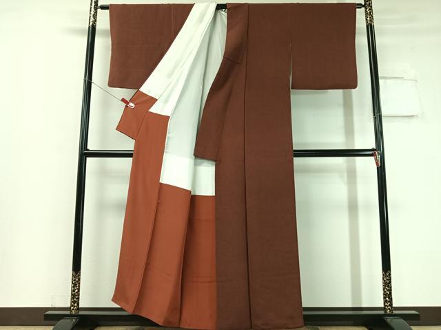 平和屋着物●江戸小紋 鮫小紋柄 鬼しぼ縮緬 正絹 逸品 CABC9659vp