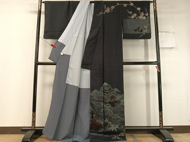 平和屋着物●訪問着 手描き 七福神 松竹梅 金彩 正絹 逸品 未使用 CABC9661vp