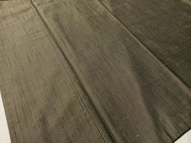 平和屋着物●男性 紬 アンサンブル 長襦袢セット 鶸茶色 正絹 逸品 CABC9676vp
